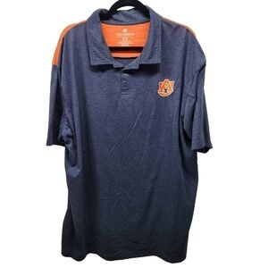 Colosseum Auburn University AU Polo Shirt Short Sleeve Blue Orange, Size 2XT